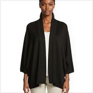 St. John Black Caviar Shimmer Knit Kimono Cardigan Sweater Evening New NWT M